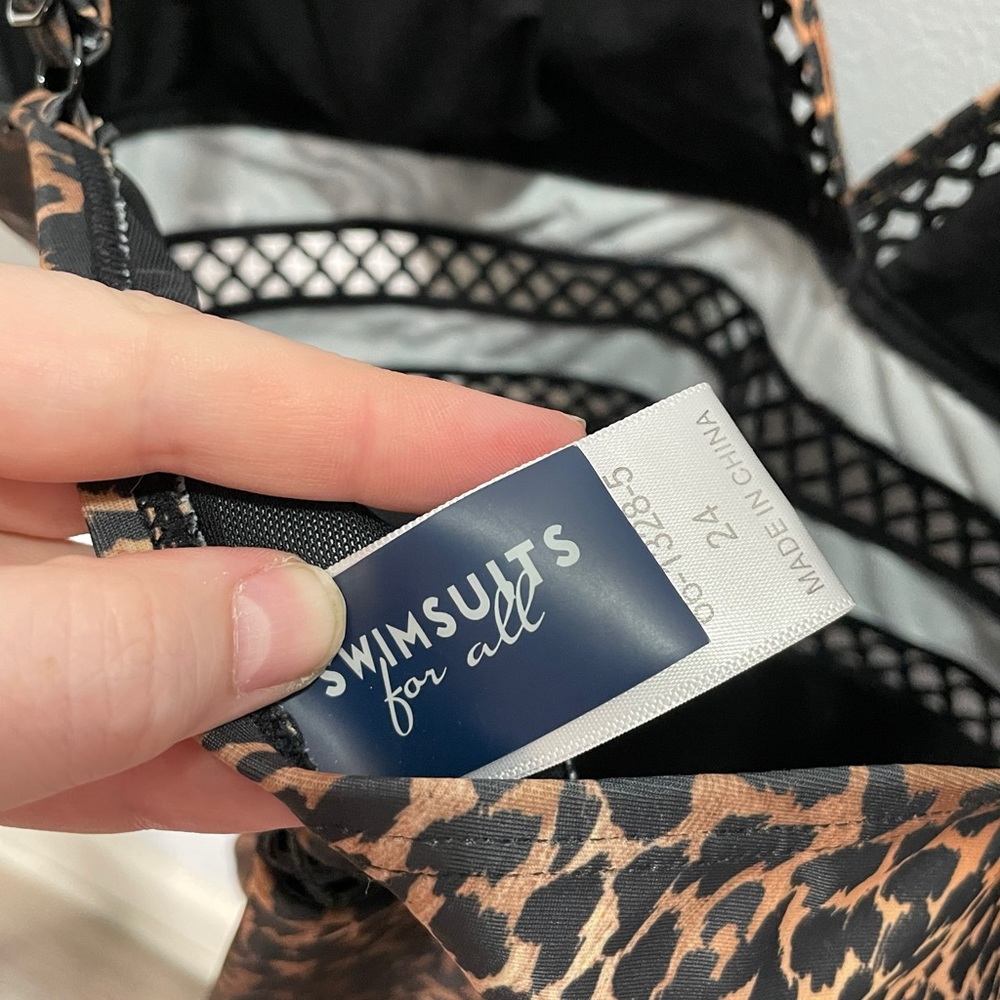 SOLD - Swimsuits For All Leopard Print One Piece - 24W - Picture 5 of 7